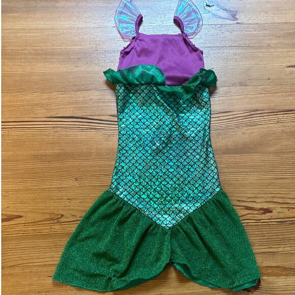 Purple sequin green scale mermaid toddler tank costume dress SIZE 6-7 - Picture 5 of 5